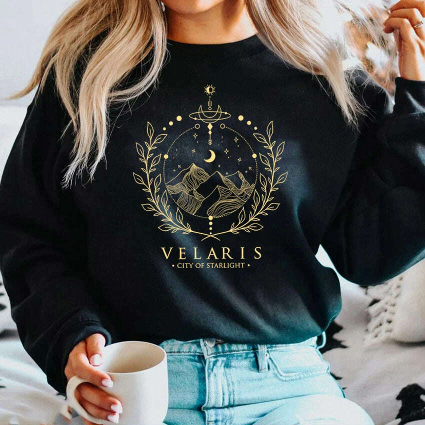 Velaris Sweatshirt A Court of Thorns and Roses Sarah J Maas Hoodie Night Court Sweater Velaris City of Starlight SJM Sweatshirts - KIMLUD