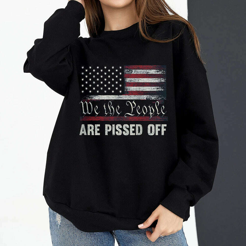 KIMLUD, Vintage American Flag I Identify As A Pissed Off American Women Sweatshirt Fashion Long Sleeve O-neck Pullover Tops hoodies, 10419 / 4XL, KIMLUD APPAREL - Womens Clothes