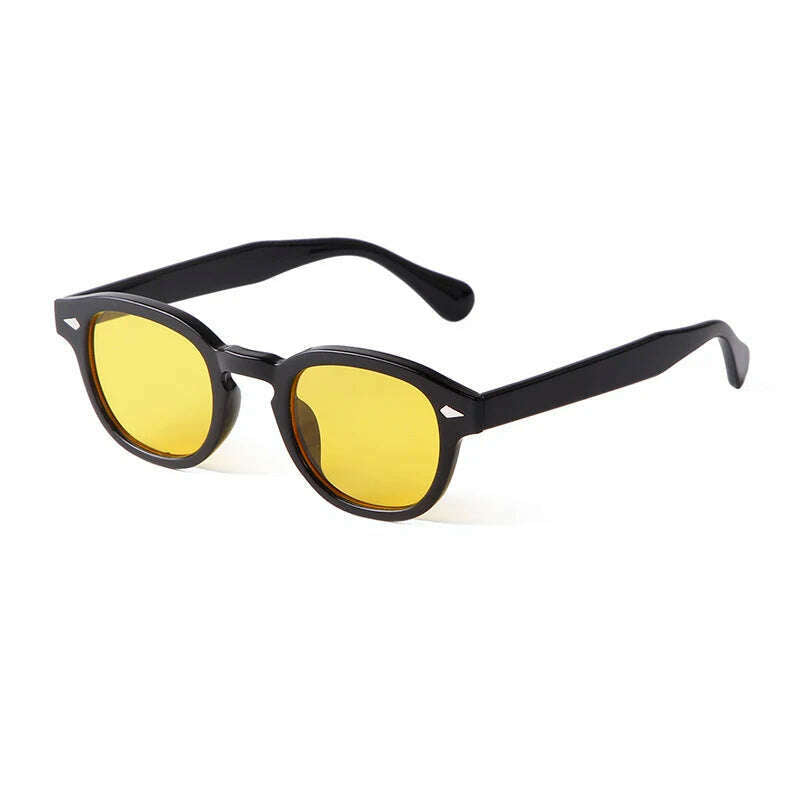 KIMLUD, Vintage Tortoise Shell Round Sunglasses Women Men 2024 Brand Design Retro Rivet Yellow Blue Lens Square Sun Glasses Female UV400, C5 / CHINA / as picture, KIMLUD Womens Clothes