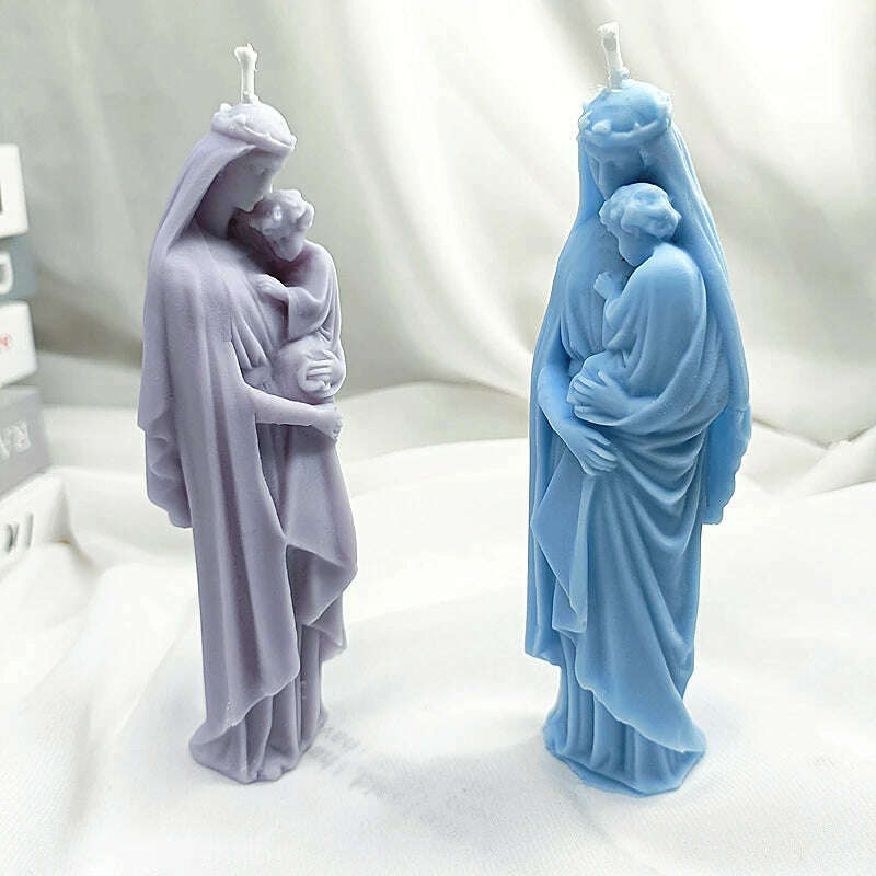 KIMLUD, Virgin Mary And Baby Jesus Silicone Candle Molds Holy Family Mould For Party Festival Birthday Handmade Gifts  Present Wax Tools, KIMLUD Womens Clothes