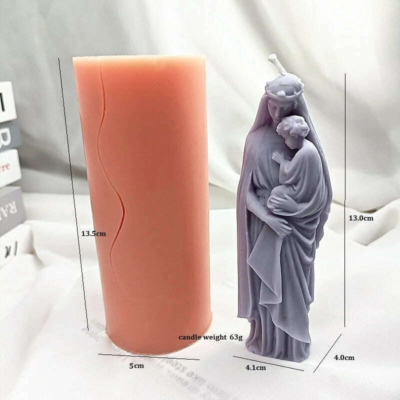 KIMLUD, Virgin Mary And Baby Jesus Silicone Candle Molds Holy Family Mould For Party Festival Birthday Handmade Gifts  Present Wax Tools, Mold B, KIMLUD APPAREL - Womens Clothes