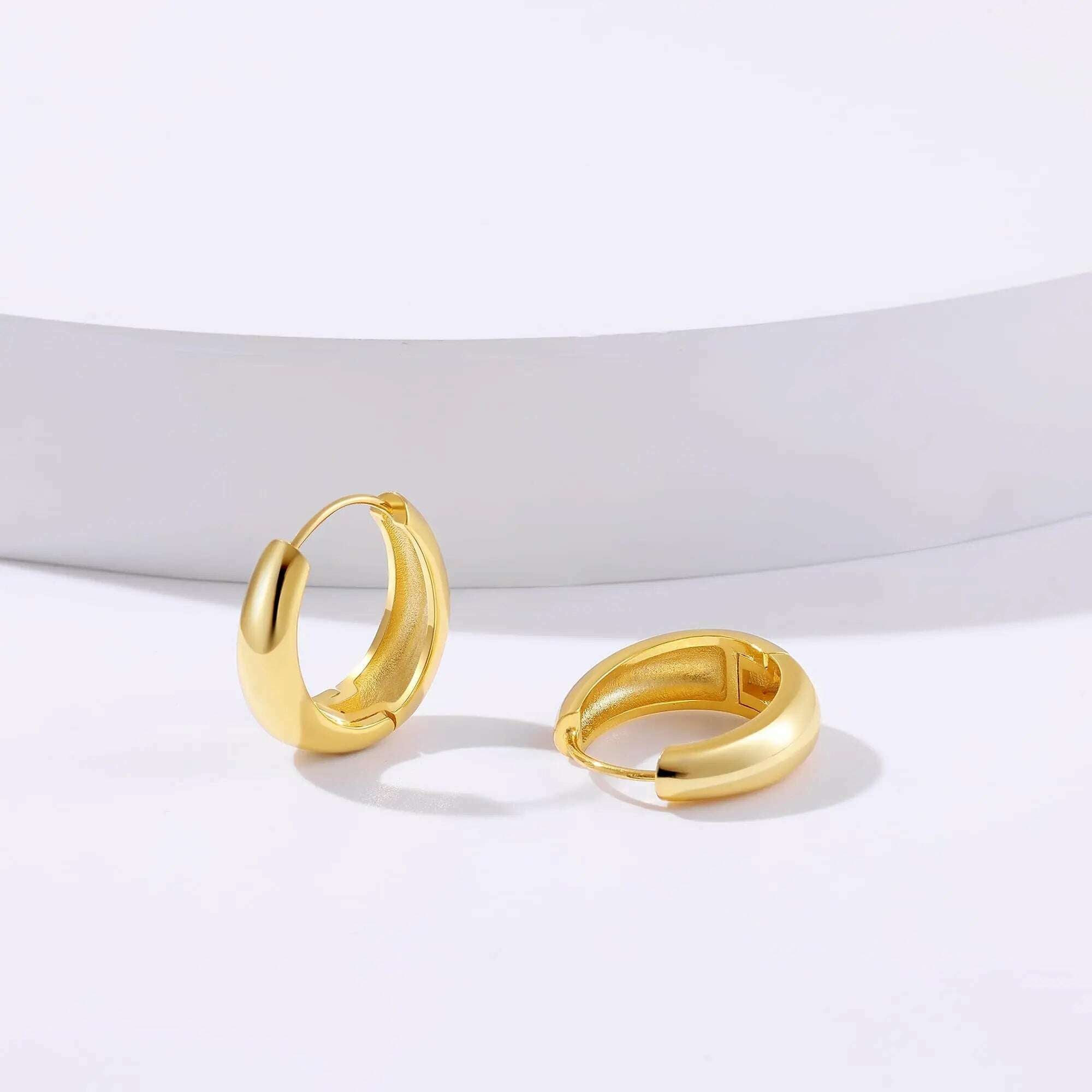 KIMLUD, Vonmoos New Simple Gold Hoop Earrings for Women 18K Real Gold Plated Lightweight Hollow Hypoallergenic Earrings Fashion Jewelry, KIMLUD Womens Clothes