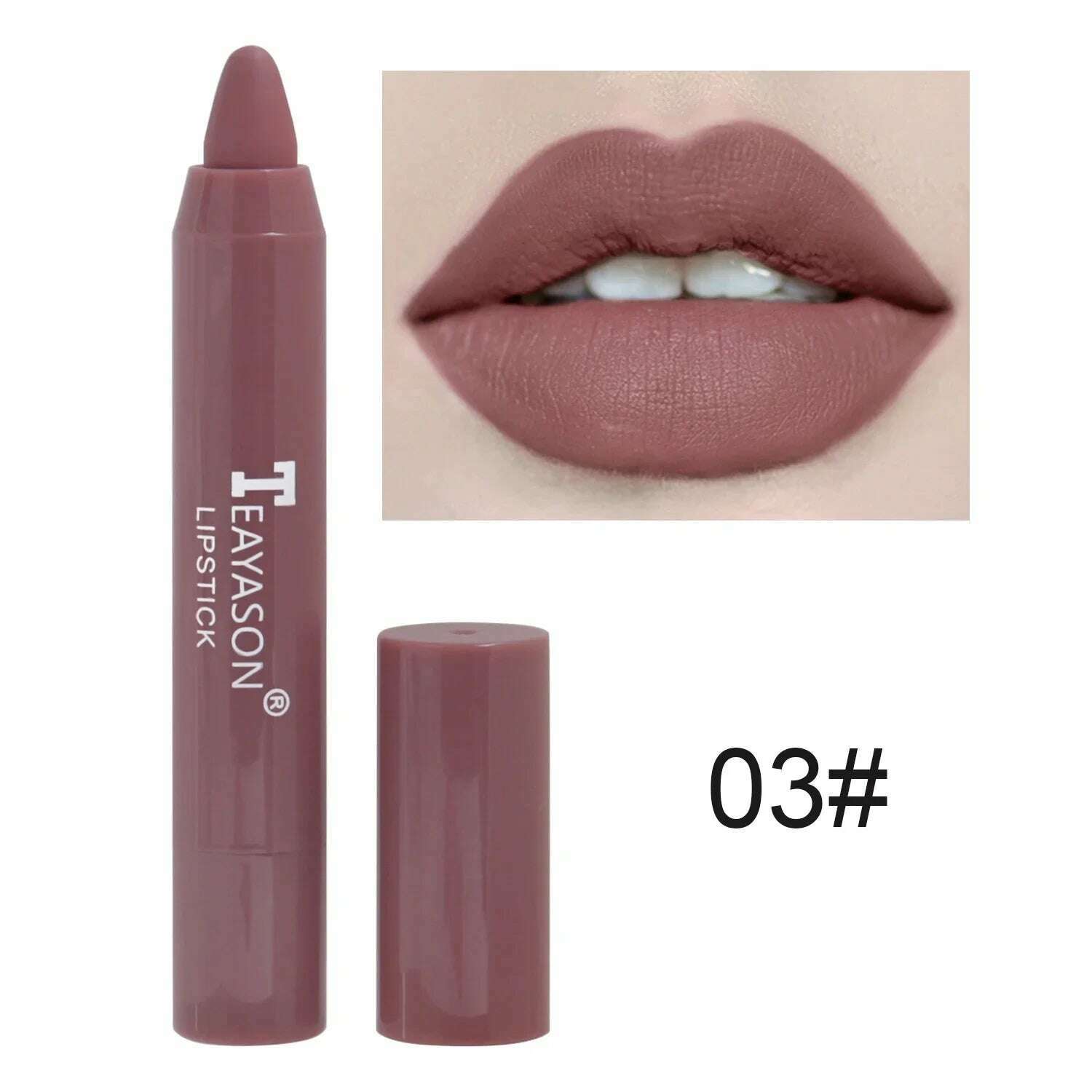 KIMLUD, Waterproof Lipliner Pencil Matte Velvet Lip Liner Pen Outline Lip Shape Lipstick Pen Long Lasting Non-stick Cup Makeup Cosmetics, 03, KIMLUD APPAREL - Womens Clothes