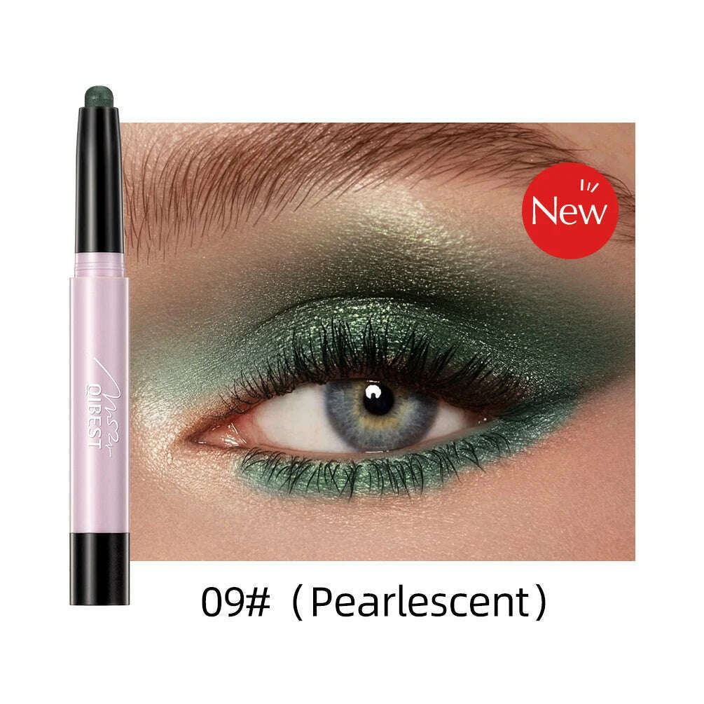 Waterproof Pearlescent Eyeshadow Pencil Stick 12 Colors Lasting Glitter Shimmer Eye Shadow Pen Eyeliner Stick Eyes Makeup Tools - KIMLUD