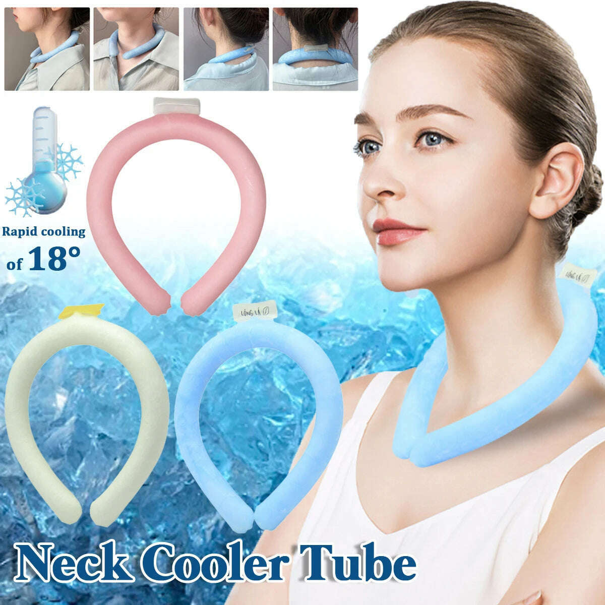 KIMLUD, Wearable Neck Cooling Ring Summer Cooler Rings Reusable Tube Collar Cycling Running Outdoor Collar Small Neck Proper Wrap Cooler, KIMLUD Womens Clothes