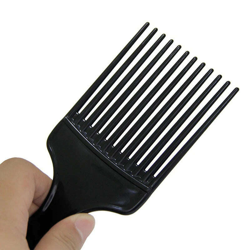 KIMLUD, Wide Teeth Brush Pick Comb Fork Hairbrush Insert Hair Pick Comb Plastic Combs For Curly Afro Hair Styling Tools For Women Men, KIMLUD Womens Clothes