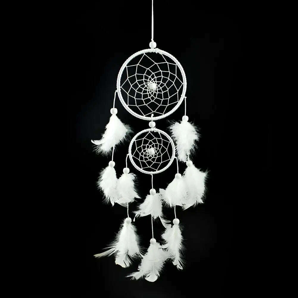 Wind Chimes Handmade Dream Catcher Net With Feathers Wall Hanging Dreamcatcher Craft Gift Christmas Decoration For Home - KIMLUD