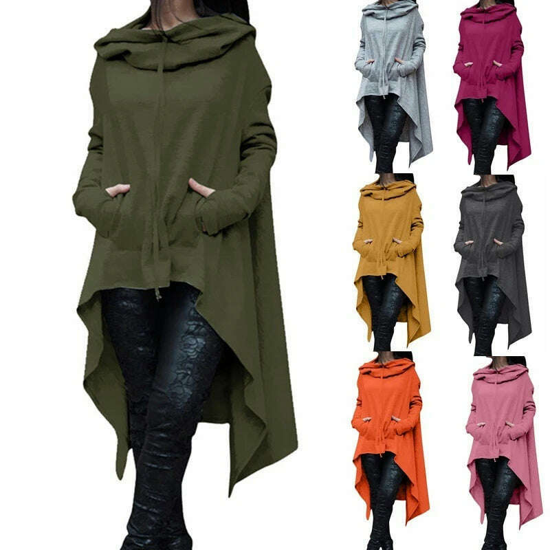 Winter Autumn Fashion Oversize Hoodies Sweatshirt Women Loose Hoody Mantle Hooded Pullover Outwear Coat Vestidos Mujer Shirts - KIMLUD