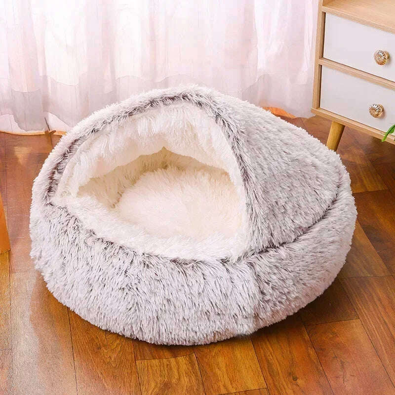 KIMLUD, winter dog Plush Round Bed Pet Mattress Warm Soft Comfortable Basket Cat Dog Sleeping Bag Nest for Small Dogs Medium dogs cat, KIMLUD Womens Clothes