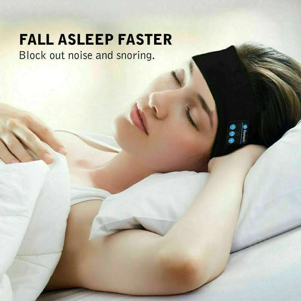 KIMLUD, Wireless Bluetooth Earphone Sleeping Running Headband Stereo Earphones Sports Headset Music Hat With Mic Smart Phone Headphone, KIMLUD Womens Clothes