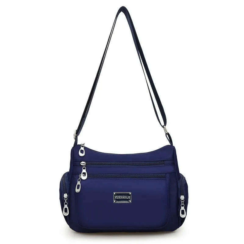 KIMLUD, Women Casual Bolsos Messenger Bag Waterproof Nylon Shoulder Bag Large Capacity Mom Handbags Tote Crossbody Pack sac a main Purse, dark blue / 28x11x20cm, KIMLUD APPAREL - Womens Clothes