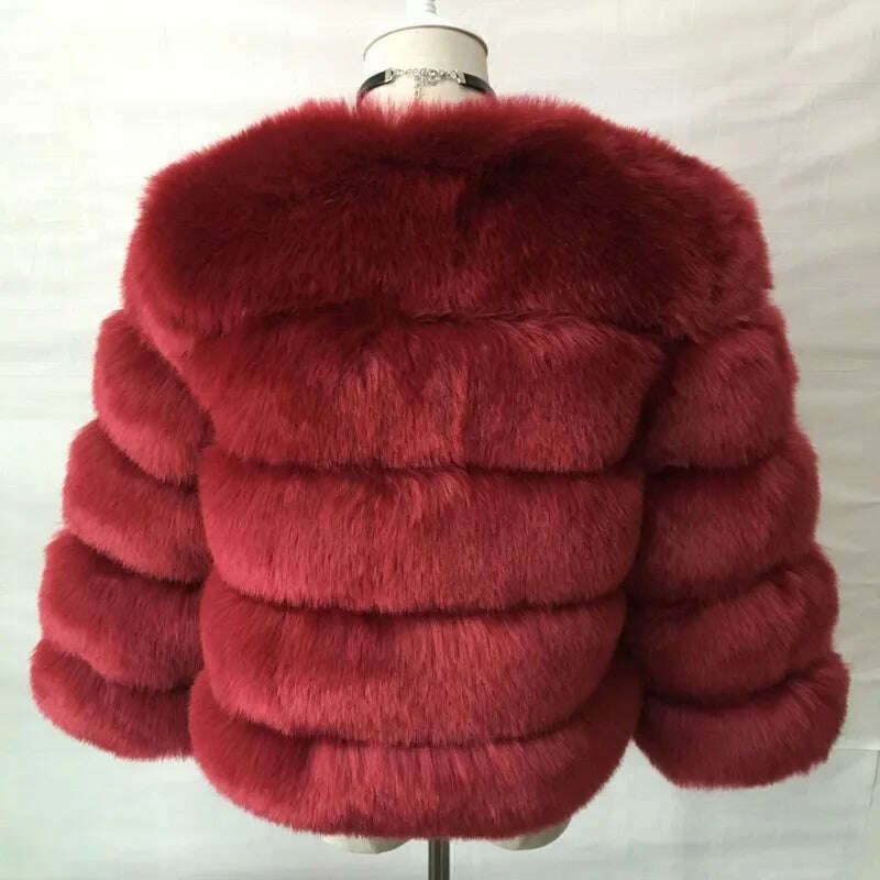 KIMLUD, Women Faux Fur Coat Autumn Winter High Quality Fluffy Short Coat Faux Fur Jacket Ladies furry Fashion Tops, KIMLUD Womens Clothes