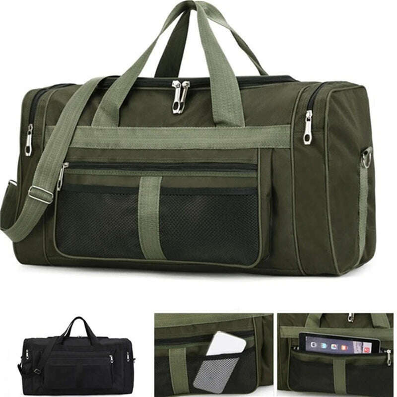 Women Men Nylon Travel Duffel Bag Carry On Luggage Bag Men Tote Large Capacity Weekender Gym Sport Holdall Overnight Bag Pouches - KIMLUD