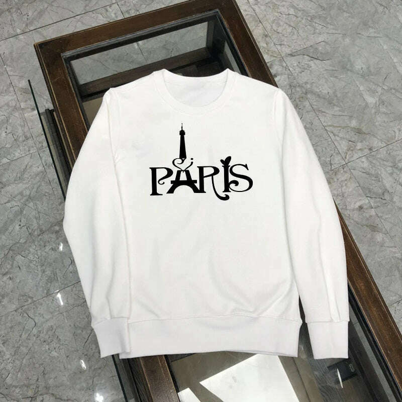 KIMLUD, Women Paris Letters Print Pullover Hoodies Fleece Warm Casual Round Neck Sweatshirt Female Designer Loose Hoody Lady Clothing, Black 03 / XXL, KIMLUD APPAREL - Womens Clothes