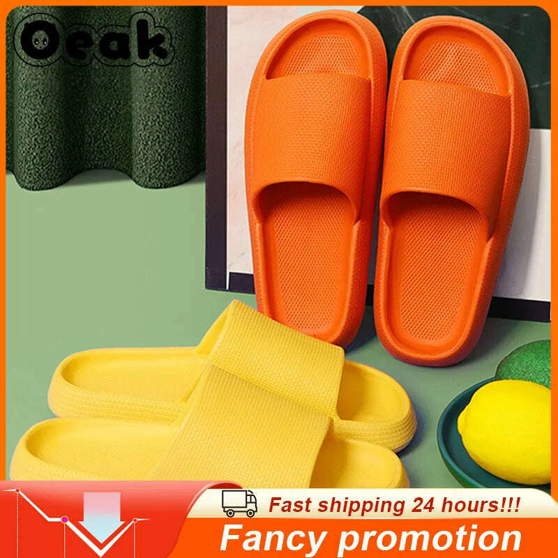 KIMLUD, Women  Slippers Thick Sole Summer Men Beach Slides Bathroom Anti-Slip Slipper Soft Sandals Fashion Flip-Flops Ultra-Light Shoes, KIMLUD Womens Clothes