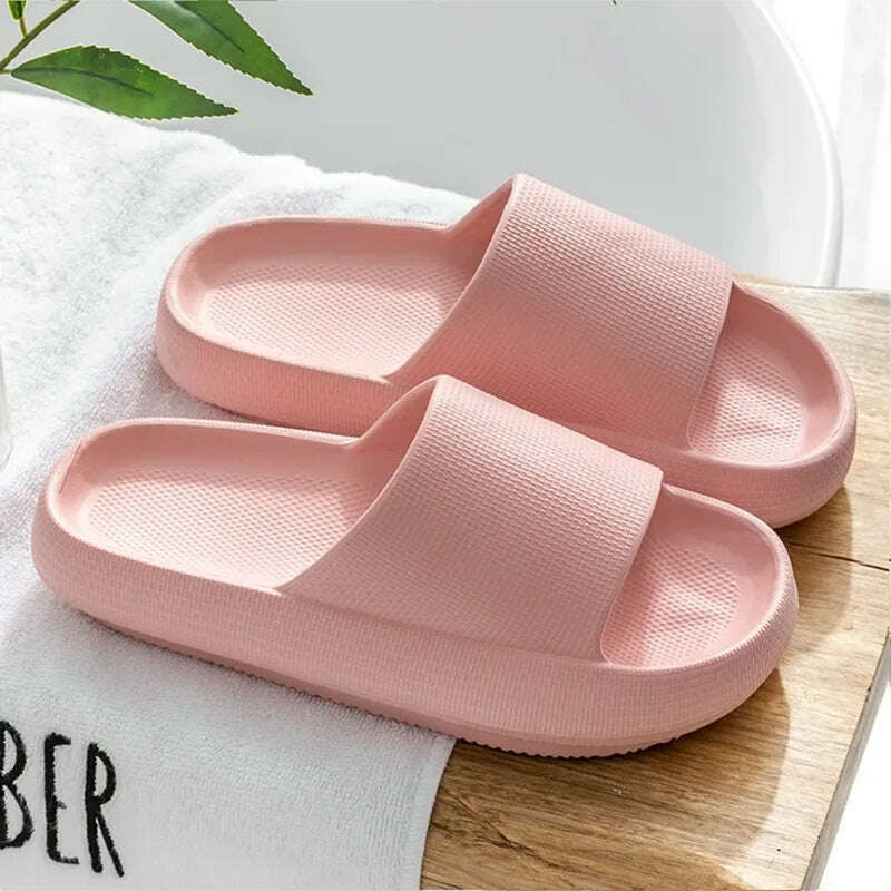 KIMLUD, Women  Slippers Thick Sole Summer Men Beach Slides Bathroom Anti-Slip Slipper Soft Sandals Fashion Flip-Flops Ultra-Light Shoes, KIMLUD Womens Clothes