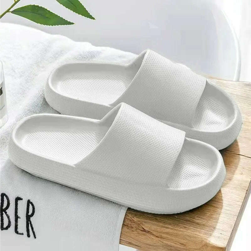 KIMLUD, Women  Slippers Thick Sole Summer Men Beach Slides Bathroom Anti-Slip Slipper Soft Sandals Fashion Flip-Flops Ultra-Light Shoes, KIMLUD Womens Clothes