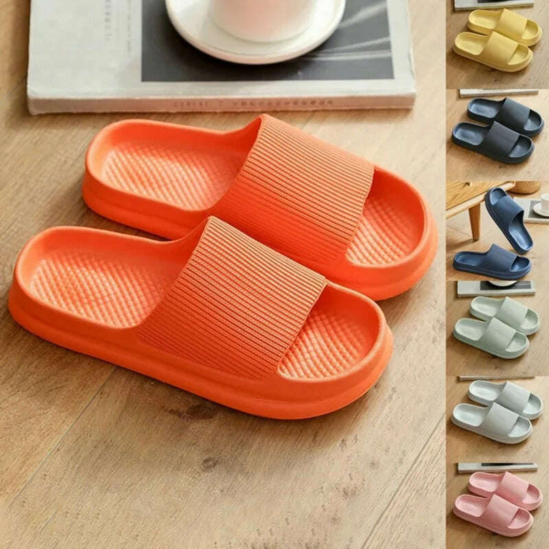 KIMLUD, Women  Slippers Thick Sole Summer Men Beach Slides Bathroom Anti-Slip Slipper Soft Sandals Fashion Flip-Flops Ultra-Light Shoes, KIMLUD Womens Clothes