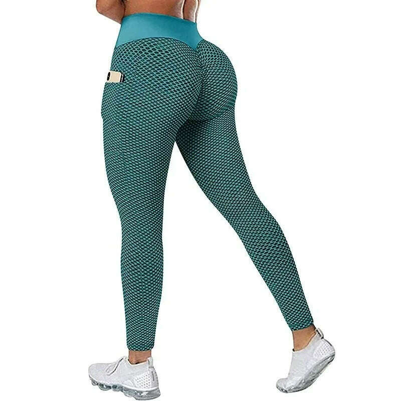 KIMLUD, Women's Casual Fitness Trousers High Waist Pocket Yoga Leggings Scrunch Butt Workout Tights High Waist Push Up Yoga Gym Leggings, KIMLUD Womens Clothes