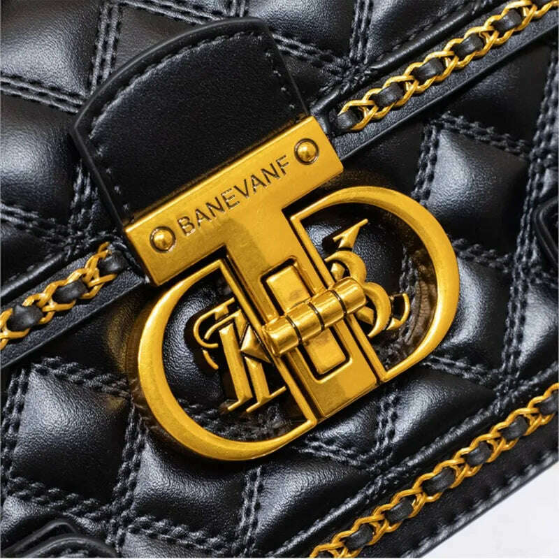 Women's handbag genuine diamond grid handbag women's 2024 new high-end designer crossbody shoulder small square bag - KIMLUD