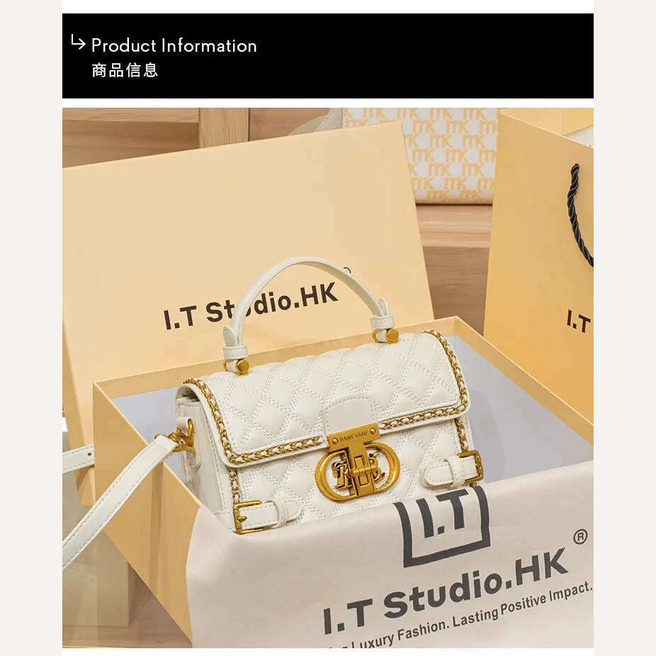 Women's handbag genuine diamond grid handbag women's 2024 new high-end designer crossbody shoulder small square bag - KIMLUD