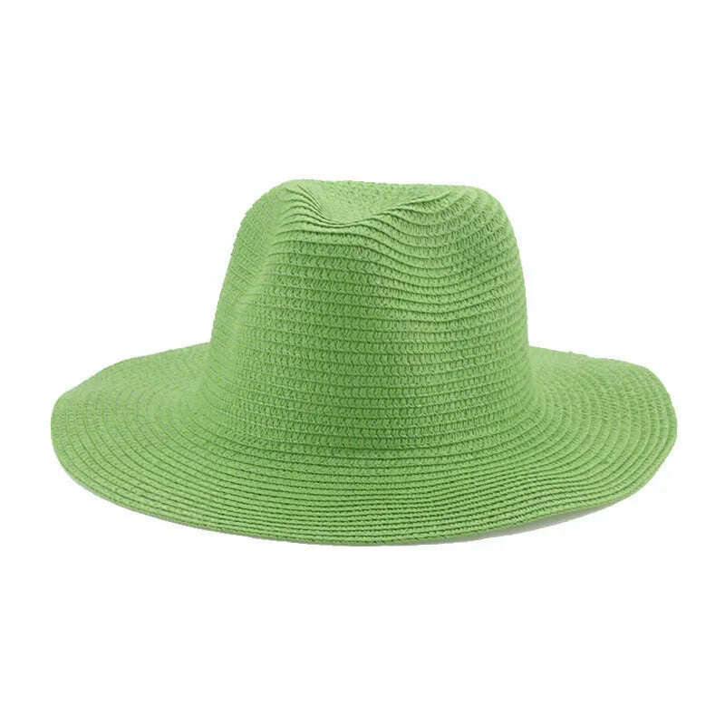 KIMLUD, Women's Hat Hats for Women Summer Straw Sun Hats Men's Caps Sun Protection Beach Summer Women Men Panama Straw Hat Gorras Hombre, Green / 56-58cm(adults), KIMLUD APPAREL - Womens Clothes