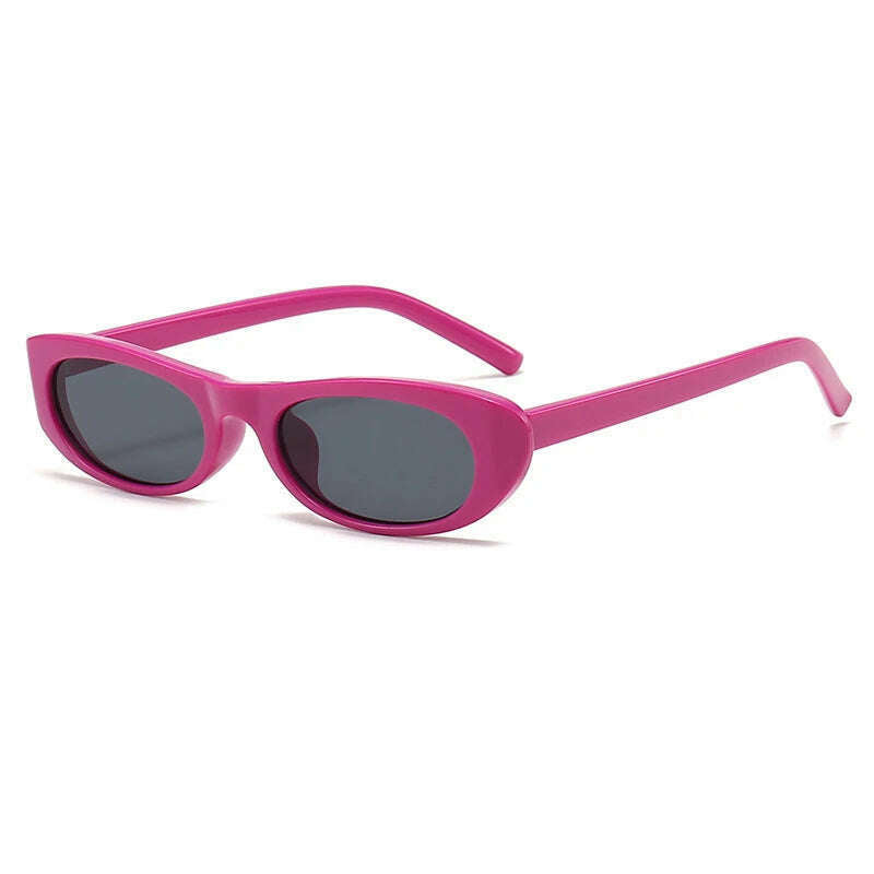KIMLUD, Women's Retro Oval Sunglasses Black Small Frame Fashion Brand Trendy Hot Points Sun Glasses Ladies Star Shades UV400 Eyewear, purple black / As shown, KIMLUD Womens Clothes