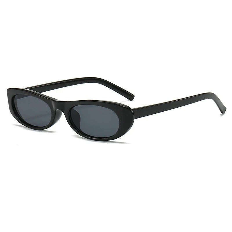 KIMLUD, Women's Retro Oval Sunglasses Black Small Frame Fashion Brand Trendy Hot Points Sun Glasses Ladies Star Shades UV400 Eyewear, black / As shown, KIMLUD Womens Clothes