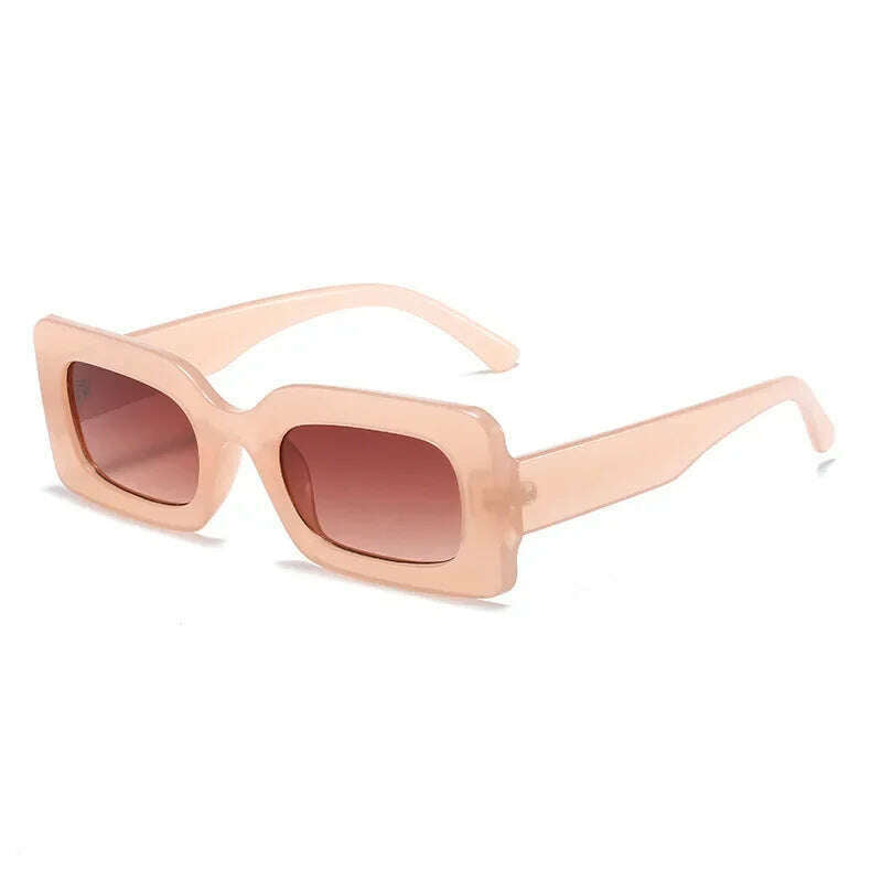 KIMLUD, Women's Sunglasses 2022 Fashion Vintage Rectangle Frame Purple Pink Square Glasses Girls Sun Glasses Ladies Eyewear UV400, tea gradient tea / only 1pcs sunglasses, KIMLUD Womens Clothes