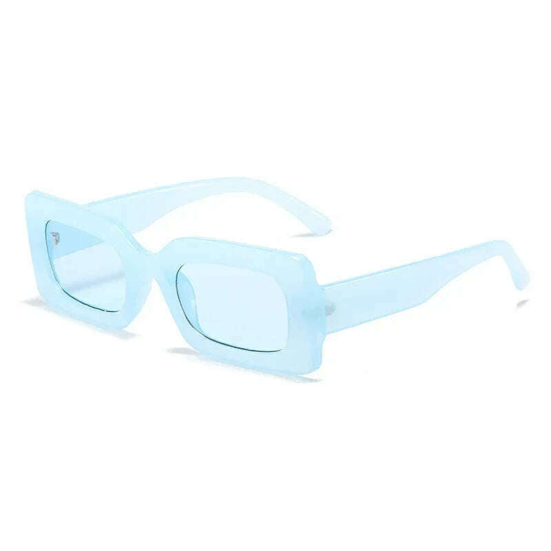 KIMLUD, Women's Sunglasses 2022 Fashion Vintage Rectangle Frame Purple Pink Square Glasses Girls Sun Glasses Ladies Eyewear UV400, blue blue / only 1pcs sunglasses, KIMLUD Womens Clothes