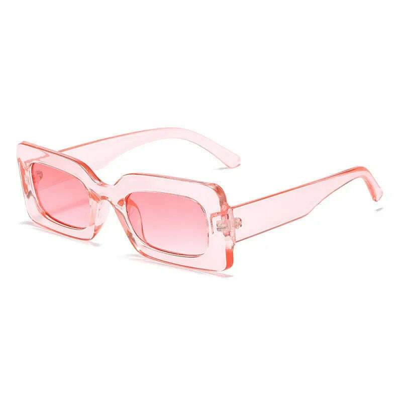 KIMLUD, Women's Sunglasses 2022 Fashion Vintage Rectangle Frame Purple Pink Square Glasses Girls Sun Glasses Ladies Eyewear UV400, pink gradient pink / only 1pcs sunglasses, KIMLUD Womens Clothes