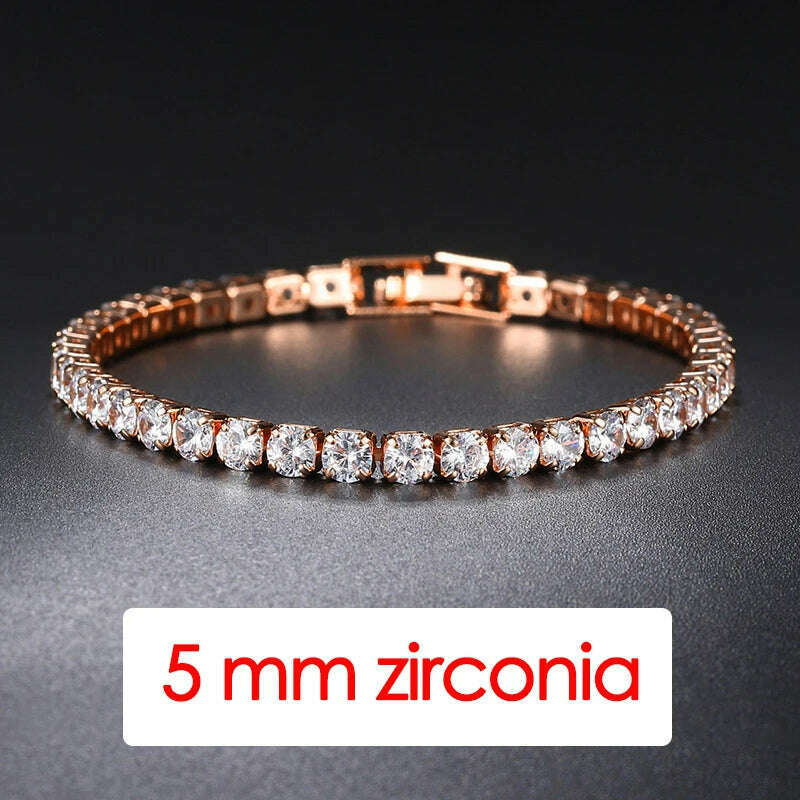 KIMLUD, Women's Tennis Bracelet Hip Hop Trendy AAA+ Cubic Zirconia Silver Color Teen Girl Crystal Chain on The Hand Wedding Jewelry H086, KIMLUD Womens Clothes