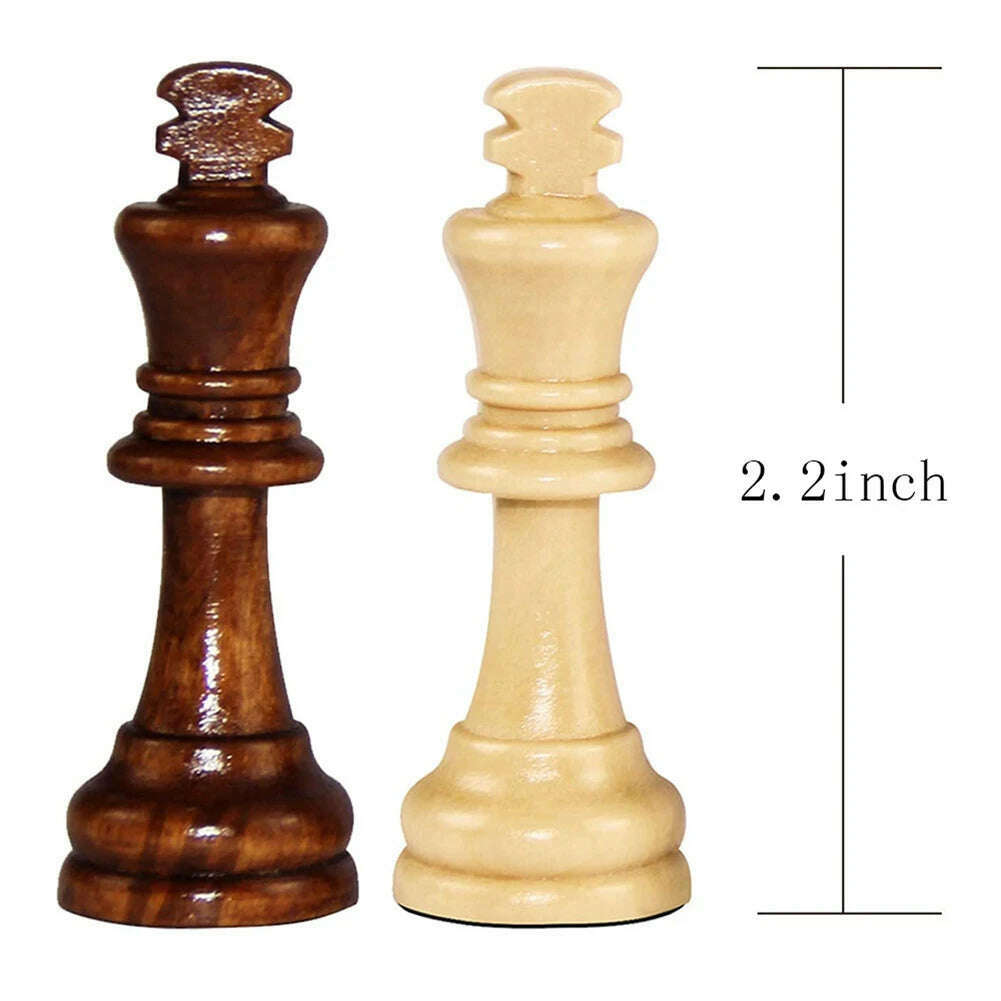 KIMLUD, Wooden Chessmen Chess Game Pawns Standard Tournamen Staunton 32PCS Figurine Pieces Chess Pieces Only for Chess Board Game, KIMLUD Womens Clothes