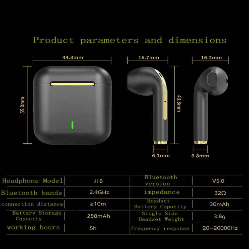 XIAOMI Wireless Bluetooth Headphones In Ear Stereo Sports Earphone Ture Wireless Bluetooth Headset With Mic - KIMLUD