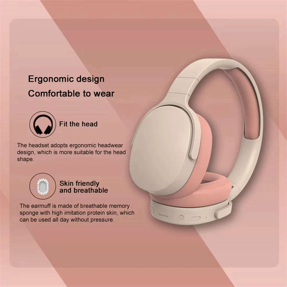 KIMLUD, Xiaomi Wireless Headphones P2961 Bluetooth 5.3 Over-ear Earphone For Samsung iPhone Stereo Hifi Headset Game Earbuds With Mic, KIMLUD Womens Clothes