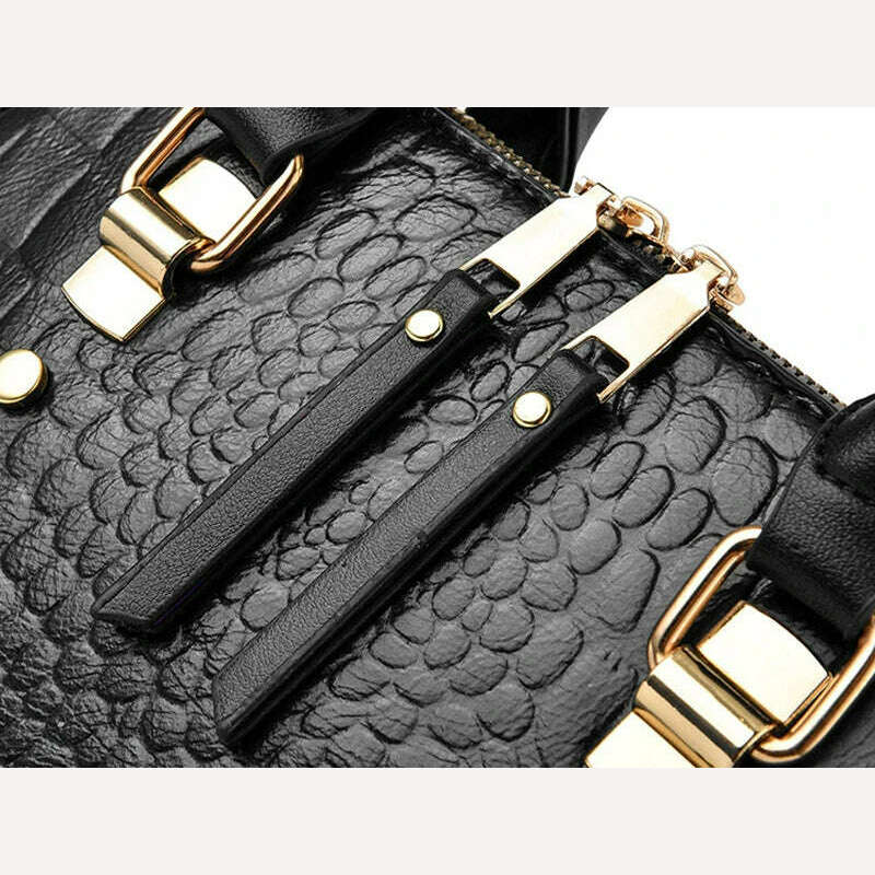 Yogodlns Luxury Crocodile Pattern Handbag Women Winter New PU Leather Tassel Shoulder Bag Brands Design Handle Bag Lady Purse - KIMLUD