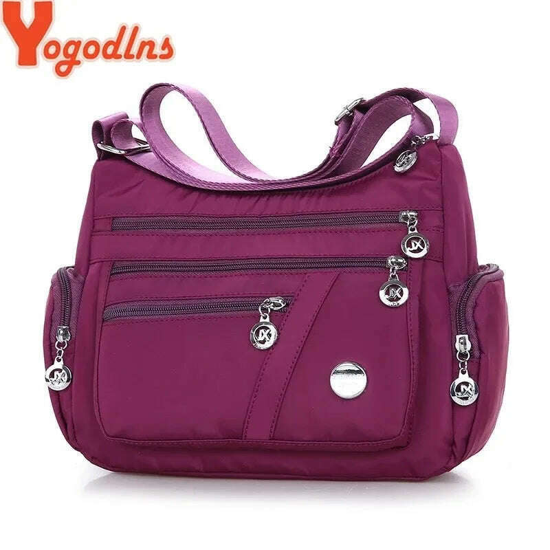 Yogodlns Oxford Waterproof Shoulder Bag Women Casual Crossbody Bag Multifunction Shopping Handbag Large Capacity Messenger Bag - KIMLUD