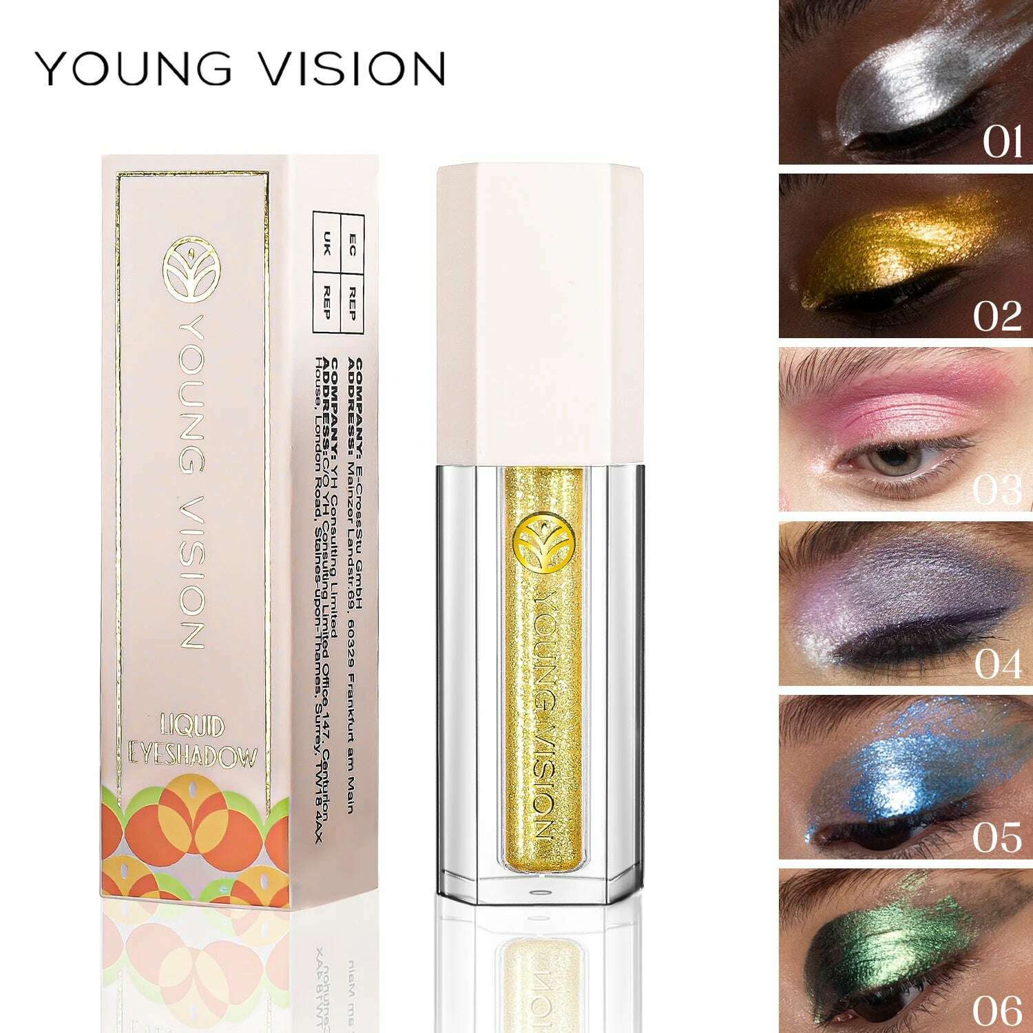 YOUNG VISION 12 Color Shining eye shadow Pearl Polarization Brightening Liquid eye shadow Liquid - KIMLUD