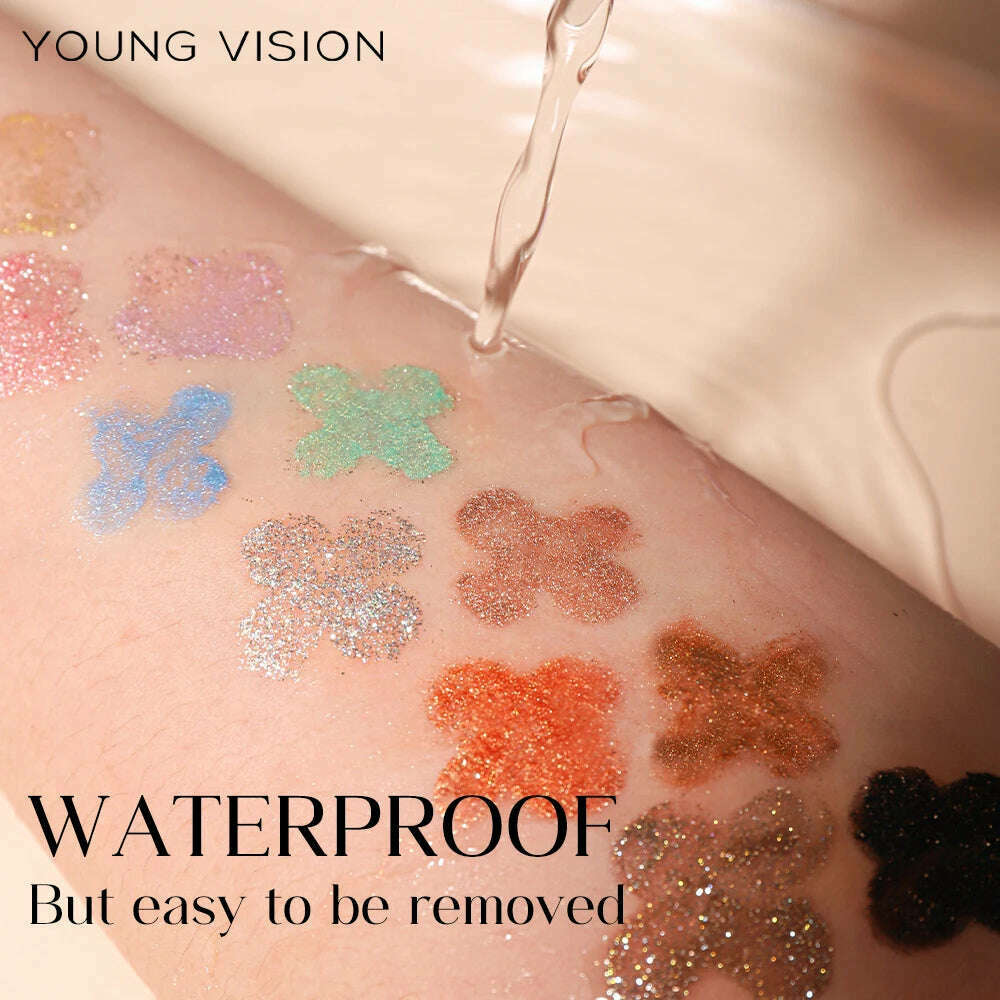 YOUNG VISION 12 Color Shining eye shadow Pearl Polarization Brightening Liquid eye shadow Liquid - KIMLUD