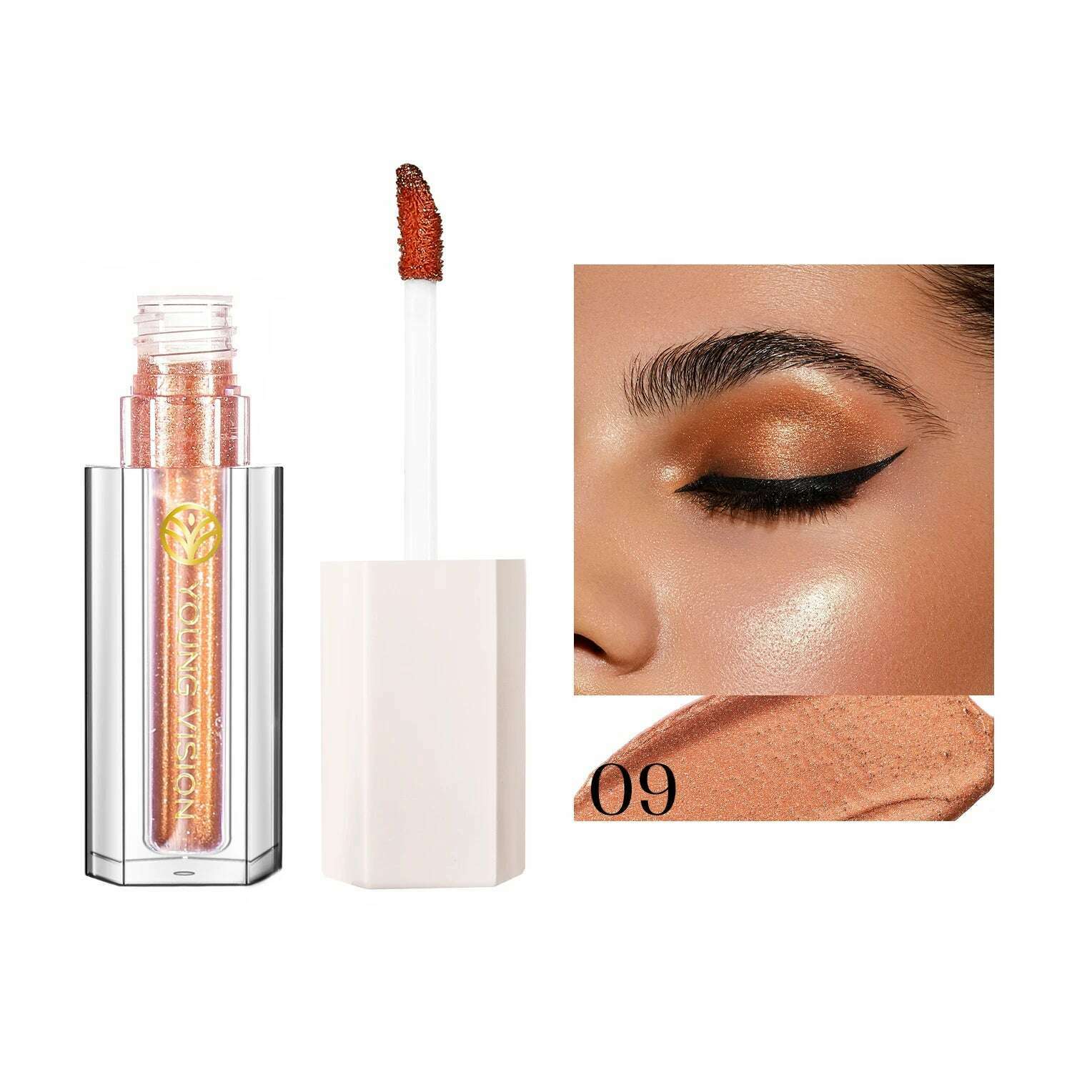 YOUNG VISION 12 Color Shining eye shadow Pearl Polarization Brightening Liquid eye shadow Liquid - KIMLUD